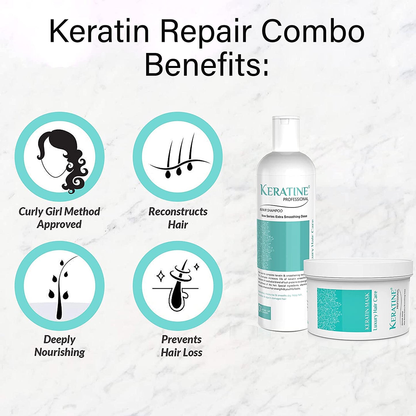Keratine Professional Sulphate free Smooth Shampoo & Mask (Combo Pack)