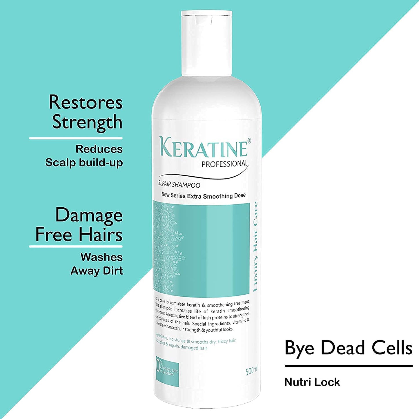 Keratine Professional Smoothing Shampoo, Hair Repair Mask & Keraglam Shine Serum (Pack of 3)