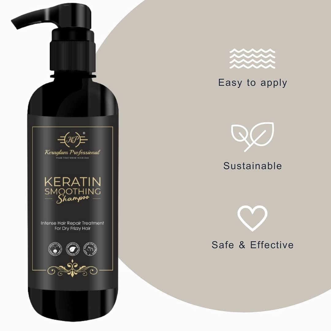 Keratin Sulphate free Smooth Shampoo, Serum & Mask (Combo Pack) by Keraglam Professional