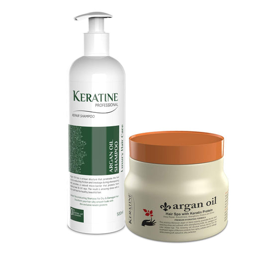 Keratine Professional Argan Oil Sulphate free Shampoo & Mask 500 ML (Combo Pack)